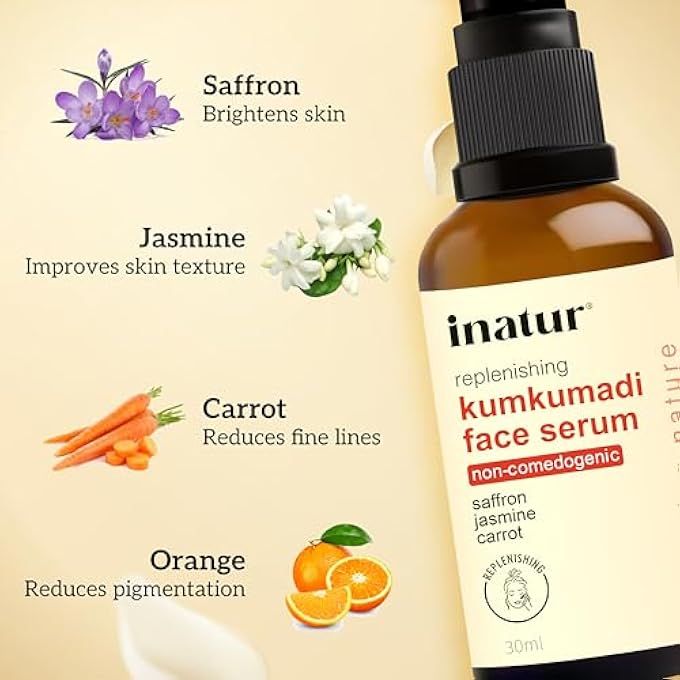 INATUR KUMKUMADI FACIAL SERUM 15ML - AYURVEDIC FORMULATION FOR SKIN REPAIR - Image 2